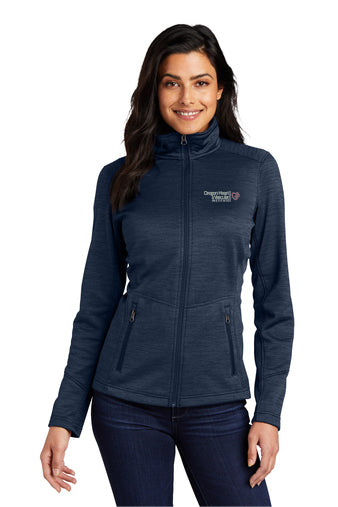 L231 Port Authority Ladies Digi Stripe Fleece Jacket - OHVI Logo