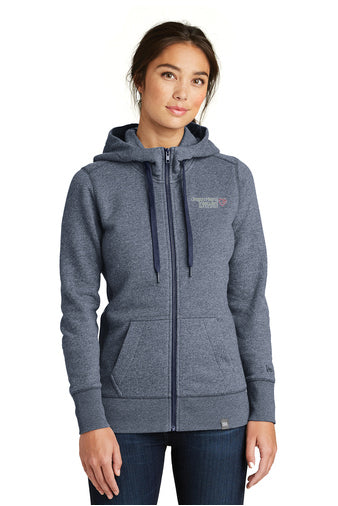 LNEA502 New Era Ladies French Terry Full-Zip Hoodie - OHVI Logo