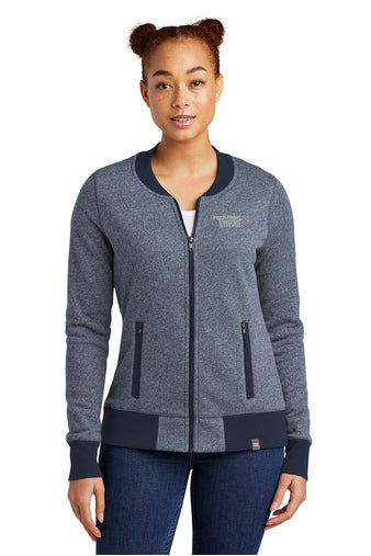 LNEA503 New Era Ladies French Terry Baseball Full-Zip - OHVI Logo