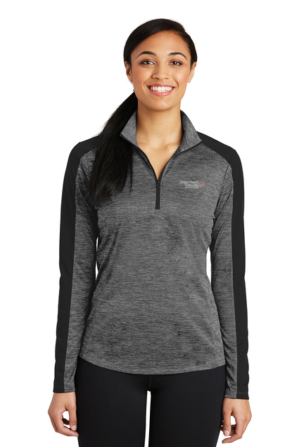 LST397 Sport-Tek Women's PosiCharge Electric Heather Colorblock 1/4-Zip Pullover - OHVI Logo