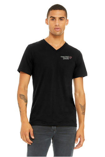 BC3415 BELLA+CANVAS Unisex Triblend Short Sleeve V-Neck Tee - OHVI Logo