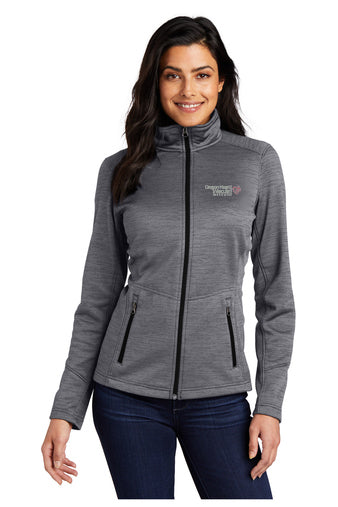 L231 Port Authority Ladies Digi Stripe Fleece Jacket - OHVI Logo