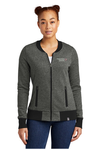 LNEA503 New Era Ladies French Terry Baseball Full-Zip - OHVI Logo