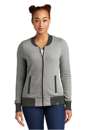 LNEA503 New Era Ladies French Terry Baseball Full-Zip - OHVI Logo