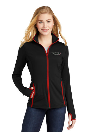 LST853 Sport-Tek Ladies Sport-Wick Stretch Contrast Full-Zip Jacket - OHVI Logo