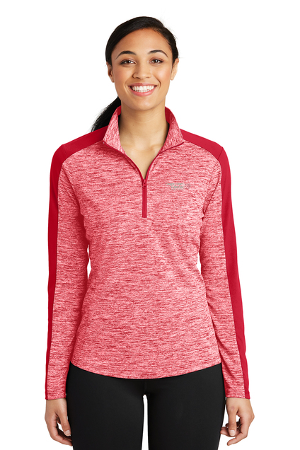 LST397 Sport-Tek Women's PosiCharge Electric Heather Colorblock 1/4-Zip Pullover - OHVI Logo