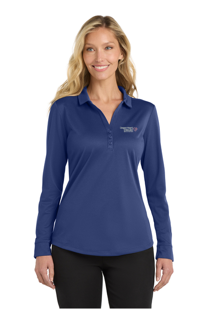 L540LS Port Authority Women's Silk Touch Performance Long Sleeve Polo - OHVI Logo