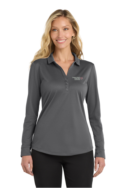 L540LS Port Authority Women's Silk Touch Performance Long Sleeve Polo - OHVI Logo