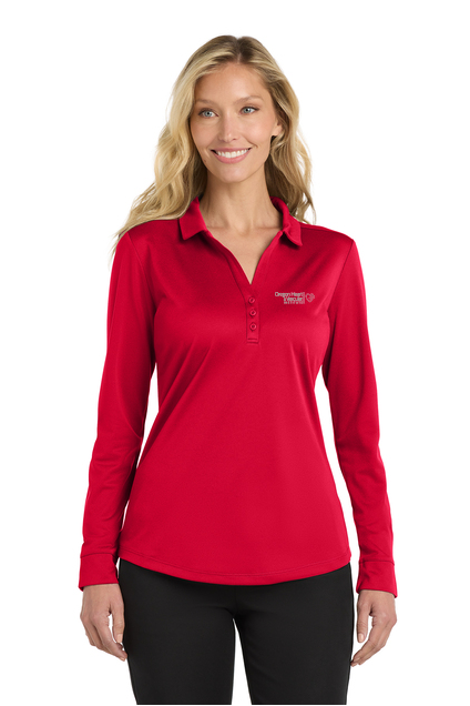 L540LS Port Authority Women's Silk Touch Performance Long Sleeve Polo - OHVI Logo