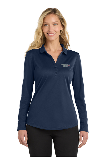 L540LS Port Authority Women's Silk Touch Performance Long Sleeve Polo - OHVI Logo
