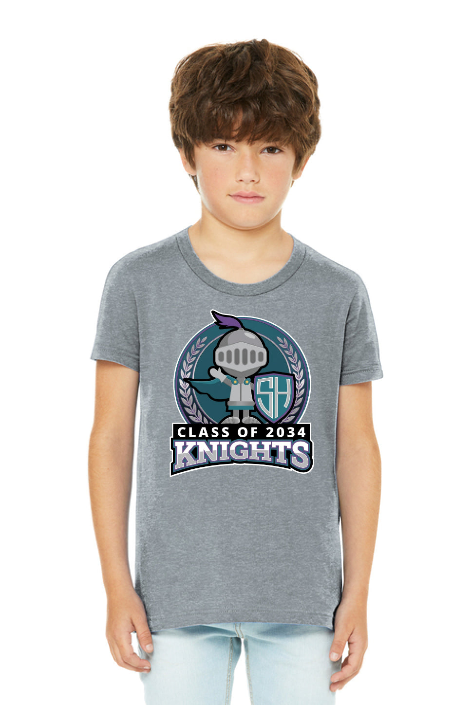 DG4: BC3001YCVC Bella+Canvas Youth Heather CVC Tee (Class of 2034)