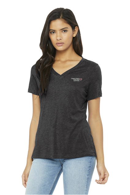BC6415 Bella Canvas Women’s Relaxed Triblend V-Neck Tee - OHVI Logo