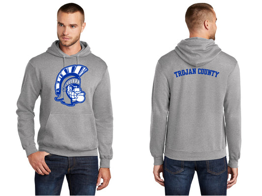 PC78H Port & Company Core Fleece Pullover Hooded Sweatshirt (Trojan Head Design)