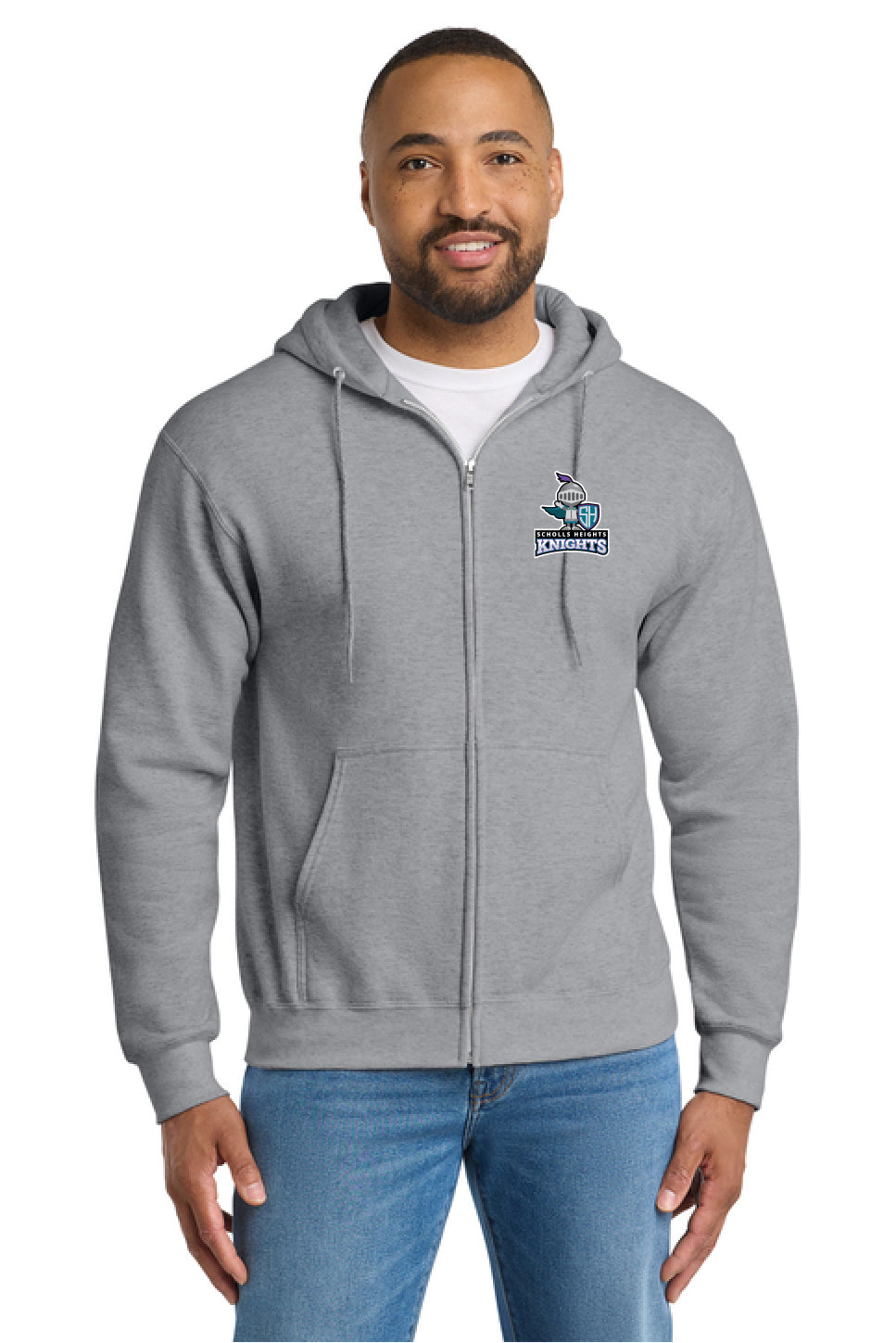 DG3: PC90ZH Sale Port & Co Essential Fleece Full-Zip Hooded Sweatshirt