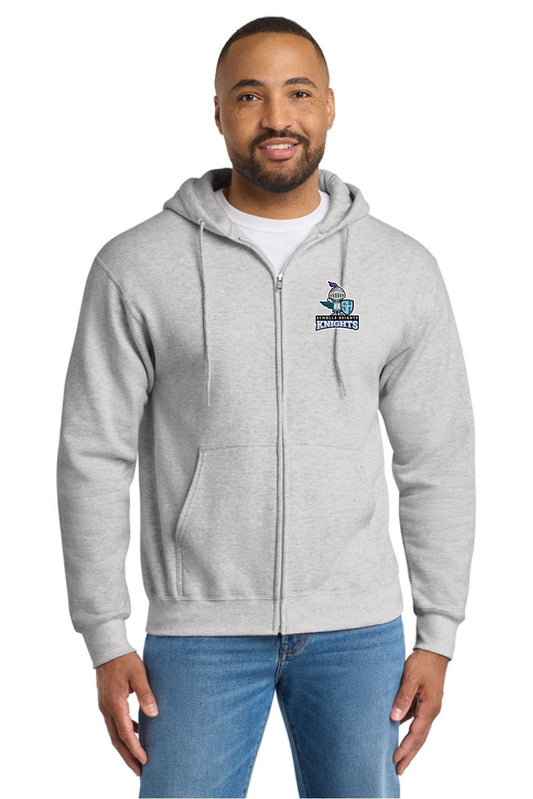 DG3: PC90ZH Sale Port & Co Essential Fleece Full-Zip Hooded Sweatshirt