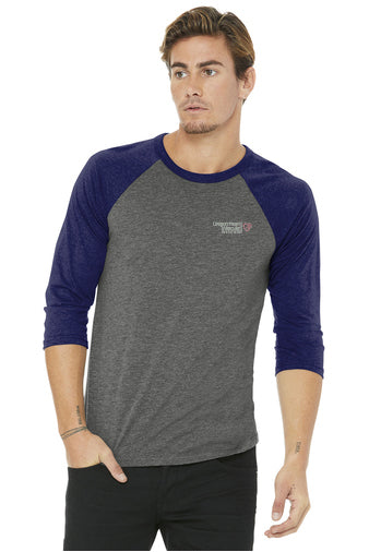 BC3200 BELLA+CANVAS Unisex 3/4-Sleeve Baseball Tee - OHVI Logo